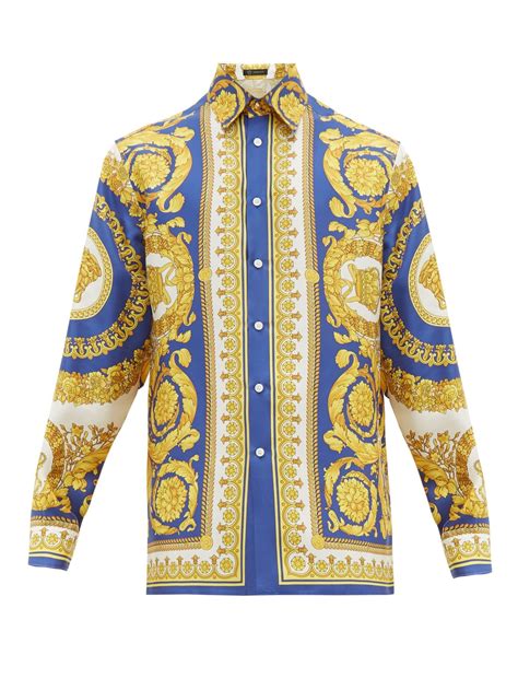 versace gold barocco|versace barocco silk shirt.